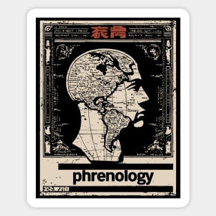 Phrenology Map | Vintage Pseudoscience Art Sticker
